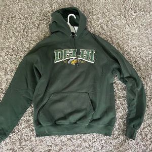 Large suny Delhi champion green sweatshirt